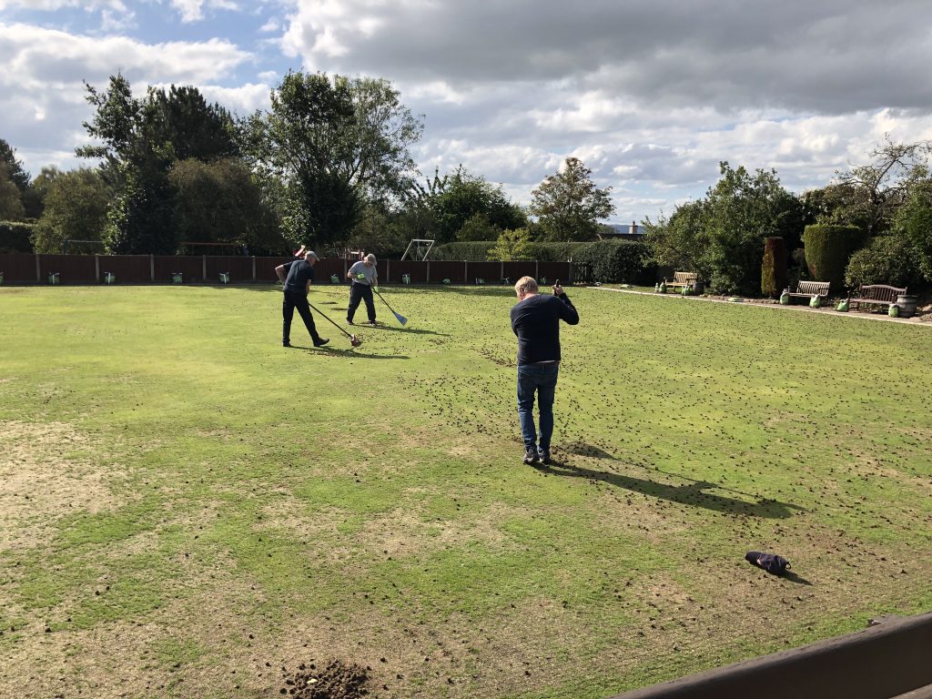 Sweeping up the plugs - 1. Howard, Steven, Charlie.
