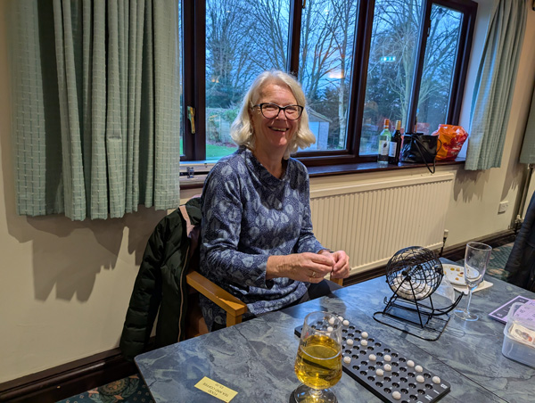 Lindy at the caller's table