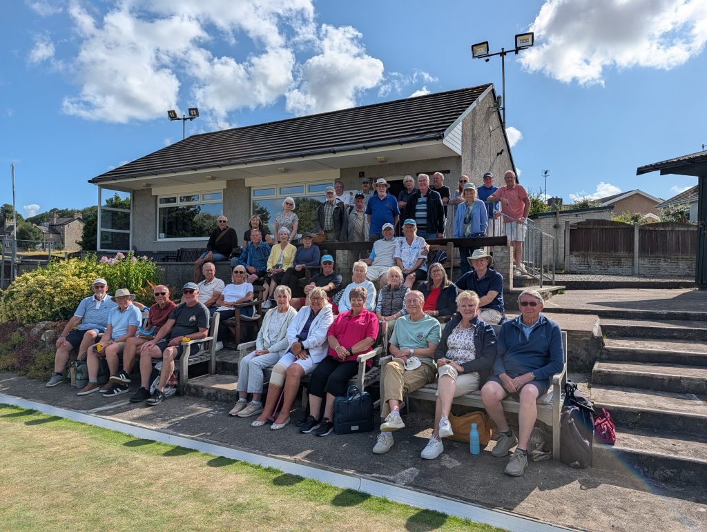 B&P and Arnside BC bowlers after the friendly on Friday afternoon.