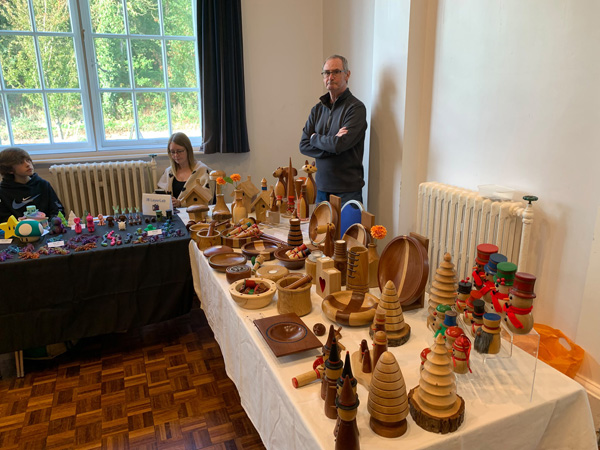 Stall with wooden items